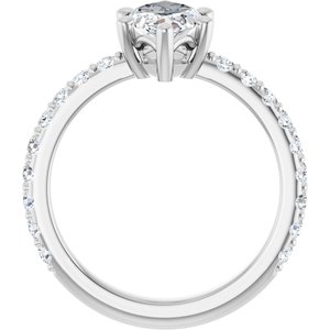 14K X1 White Gold 12x6 mm Marquise Ring Mounting – image 3