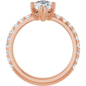14K Rose Gold 12x6 mm Marquise Ring Mounting – image 3