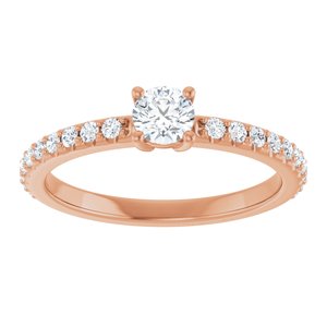 10K Rose Gold 4.1 mm Round Ring Mounting – image 5