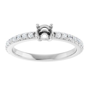 Sterling Silver 4.1 mm Round 1/3 CTW Natural Diamond Semi-Set Ring – image 6