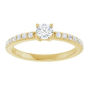 18K Yellow Gold 4.1 mm Round Ring Mounting – image 5