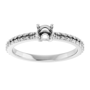 10K White Gold 4.1 mm Round Ring Mounting – image 6