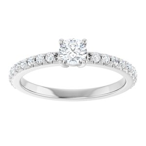 Sterling Silver 4.1 mm Round Ring Mounting – image 5