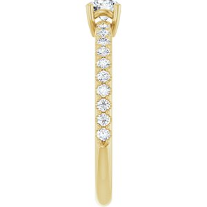 18K Yellow Gold 4.1 mm Round Ring Mounting – image 7