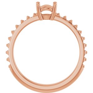 10K Rose Gold 5.5 mm Round Ring Mounting – image 4