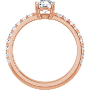14K Rose Gold 5.5 mm Round Ring Mounting – image 3