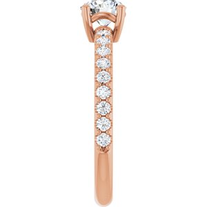 10K Rose Gold 5.5 mm Round Ring Mounting – image 7
