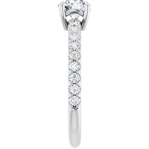 14K White Gold 5.5 mm Round Ring Mounting – image 7