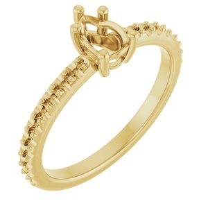 18K Yellow Gold 6x4 mm Pear Ring Mounting – image 2