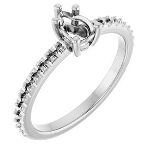 14K X1 White Gold 6x4 mm Pear Ring Mounting – image 2