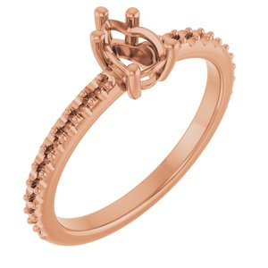 18K Rose Gold 6x4 mm Pear Ring Mounting – image 2