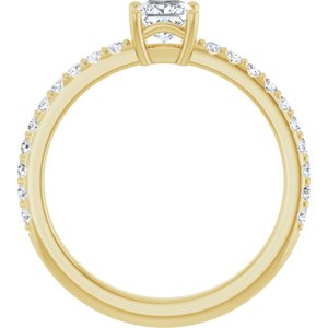 10K Yellow Gold 4 mm Square Ring Mounting – image 3