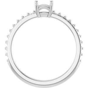 14K White Gold 4 mm Square Ring Mounting – image 4