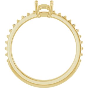 10K Yellow Gold 4 mm Square Ring Mounting – image 4