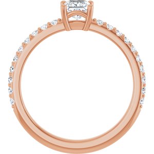 14K Rose Gold 4 mm Square Ring Mounting – image 3