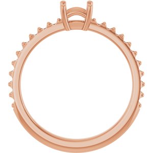 14K Rose Gold 4 mm Square Ring Mounting – image 4