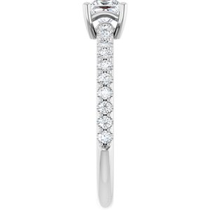 14K White Gold 4 mm Square Ring Mounting – image 7