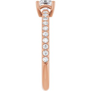 14K Rose Gold 4 mm Square Ring Mounting – image 7