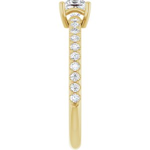 18K Yellow Gold 4 mm Square Ring Mounting – image 7