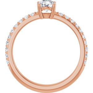 18K Rose Gold 4.8 mm Round Ring Mounting – image 3