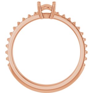 18K Rose Gold 4.8 mm Round Ring Mounting – image 4