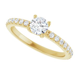 14K Yellow Gold 4.8 mm Round Ring Mounting – image 8