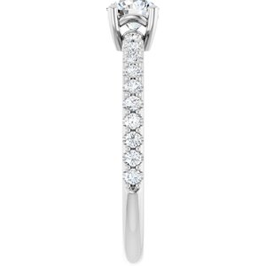 18K White Gold 4.8 mm Round Ring Mounting – image 7