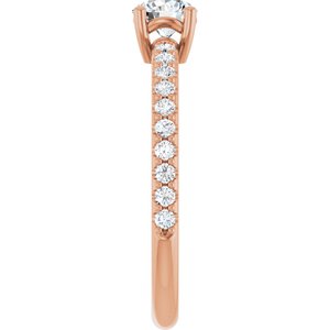 18K Rose Gold 4.8 mm Round Ring Mounting – image 7