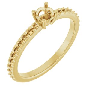 18K Yellow Gold 4.1 mm Round Ring Mounting – image 2