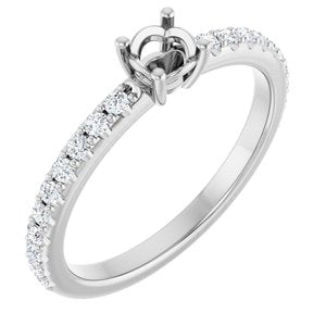 Sterling Silver 4.1 mm Round 1/3 CTW Natural Diamond Semi-Set Ring – image 2