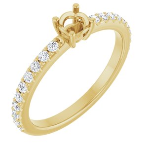 14K Yellow Gold 4.1 mm Round 1/3 CTW Lab-Grown Diamond Semi-Set Ring – image 2