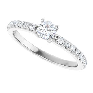 Sterling Silver 4.1 mm Round Ring Mounting – image 8