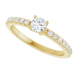 14K Yellow Gold 4.1 mm Round 1/3 CTW Lab-Grown Diamond Semi-Set Ring – image 8