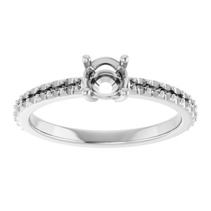 18K White Gold 4.8 mm Round Ring Mounting – image 6