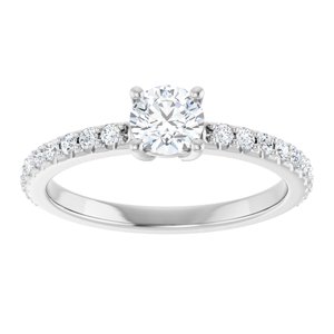 18K White Gold 4.8 mm Round Ring Mounting – image 5