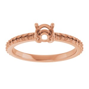 14K Rose Gold 4.8 mm Round Ring Mounting – image 6