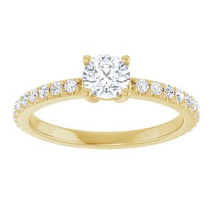 14K Yellow Gold 4.8 mm Round Ring Mounting – image 5