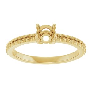 14K Yellow Gold 4.8 mm Round Ring Mounting – image 6