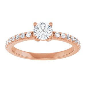 14K Rose Gold 4.8 mm Round Ring Mounting – image 5