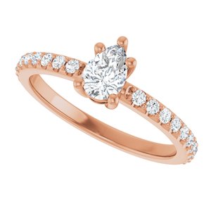 10K Rose Gold 6x4 mm Pear Ring Mounting – image 8