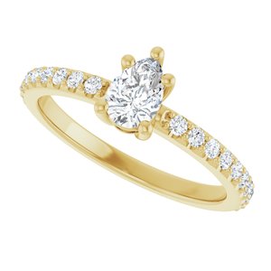 18K Yellow Gold 6x4 mm Pear Ring Mounting – image 8