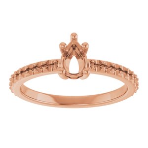 10K Rose Gold 6x4 mm Pear Ring Mounting – image 6