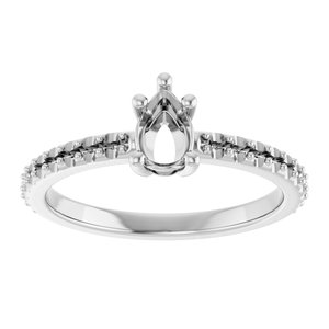 Platinum 6x4 mm Pear Ring Mounting – image 6