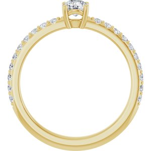 14K Yellow Gold 4.1 mm Round 1/3 CTW Lab-Grown Diamond Semi-Set Ring – image 3