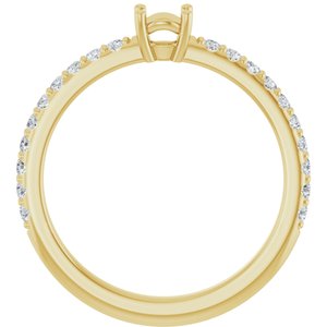 14K Yellow Gold 4.1 mm Round 1/3 CTW Lab-Grown Diamond Semi-Set Ring – image 4