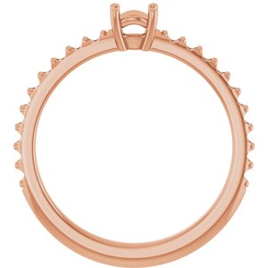 10K Rose Gold 4.1 mm Round Ring Mounting – image 4