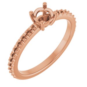18K Rose Gold 4.8 mm Round Ring Mounting – image 2