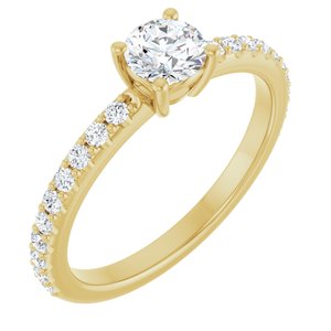 14K Yellow Gold 4.8 mm Round Ring Mounting