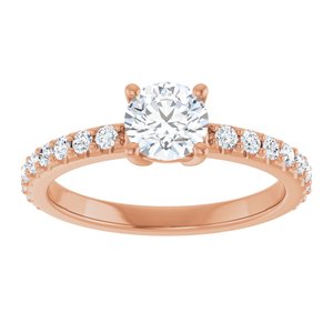 10K Rose Gold 5.5 mm Round Ring Mounting – image 5