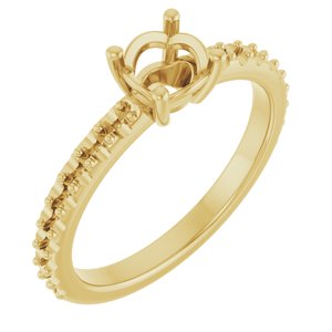 18K Yellow Gold 5.5 mm Round Ring Mounting – image 2